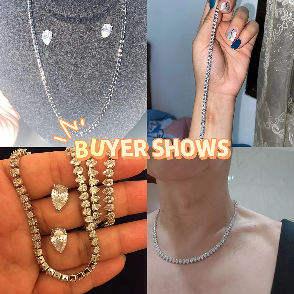 Emmaya Trendy Teardrop Women Necklace Earrings Bracelet Sets Cubic Zircon Bridal Wedding Jewelry Sets Factory Wholesale