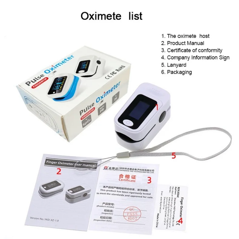 Medical Equipment Digital Fingertip Portable Pulse Oximeter Home Blood Oxygen Monitor Handheld pulseoximeter