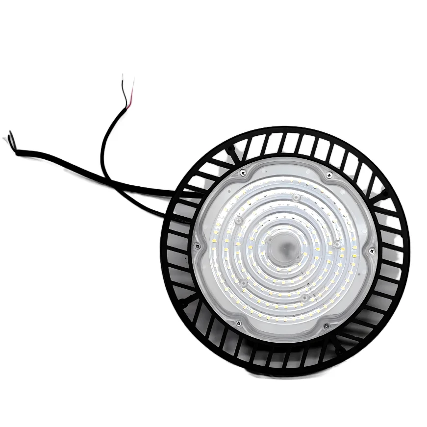 Lightweight Customized 100W UFO LED High Bay Light Industrial Factory Lighting Black Disc Type Waterproof IP65 Canopy Lights