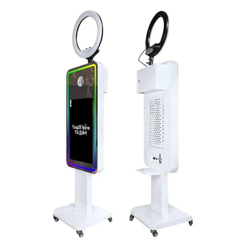 2025 Selfie Mirror Interactive Wedding Salsa Photobooth Machine Selfie Magic Mirror Photo Booth With Built-in Camera And Printer