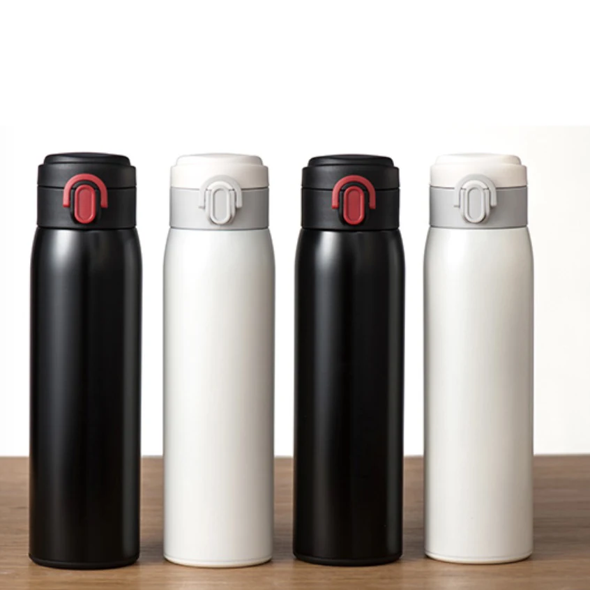 Vacuum Mug With Bounce Cover 304 Stainless Steel Straight Insulation Cup