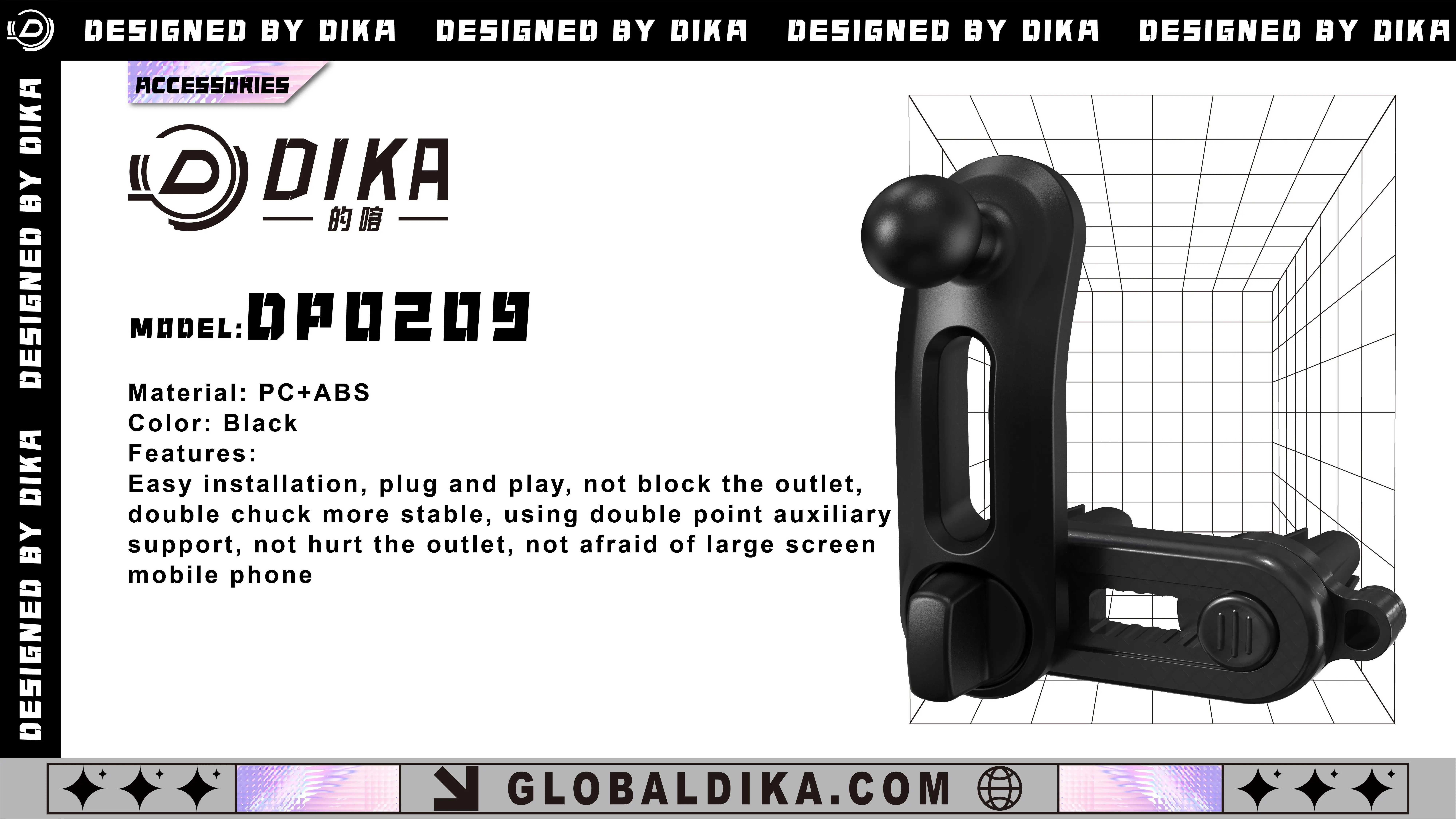 Joint Ball Diameter 0.67 in/17mm Universal Air Vent Clip for Car Mount Sturdy Vent Grip for Most Car Phone Holder