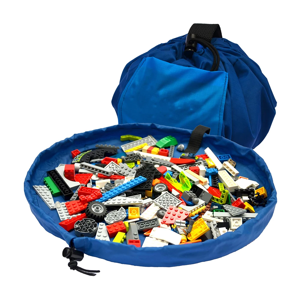 high quality small portable folding fabric kids toy storage bags with play mat