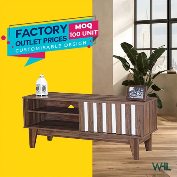 Modern and Stylish Cappuccino TV Cabinet TV Storage PARTICLE BOARD PLASTIC LEG Materials