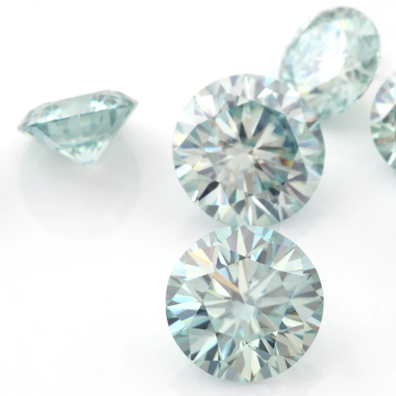 10MM Moissanite Diamond Green Color Lab Created VVS Diamond Round Brilliant Cut Moissanite Wholesale Price For Jewelry Making