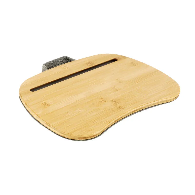 Wholesale Bamboo Computer Writing Desk Portable Tabletop Laptop Stand Wooden Lap Tray Bed Sofa Desk With Soft Pillow Cushion