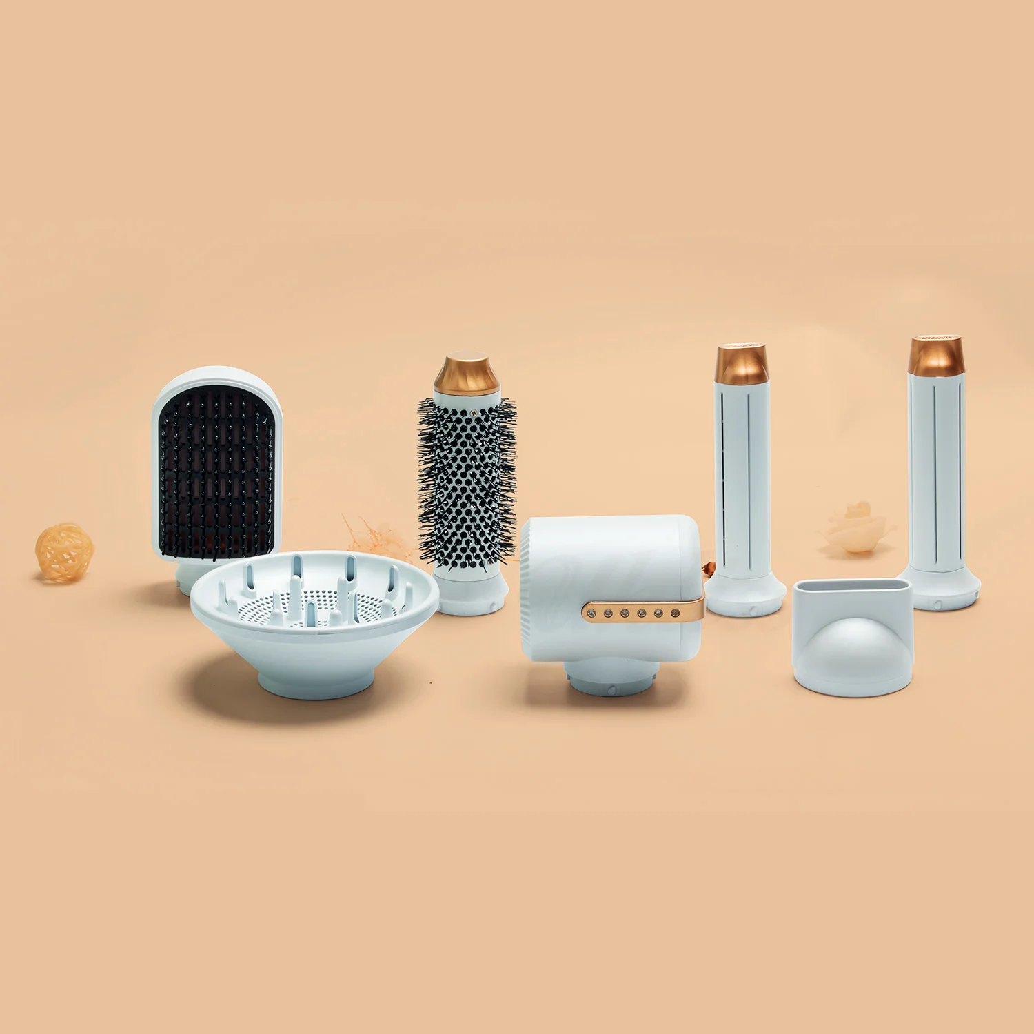 Ready Stock Factory price Strong Powerful 7 in Hair Blow Dryer Brush Cold Air Blow Curler  High Speed BLDC motor hair styler