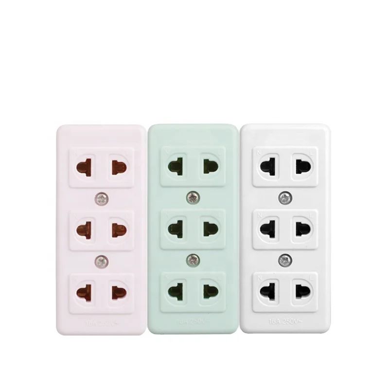 VGT New Published Socket for  Power Strip with 3 outlet for 2 pin plugs