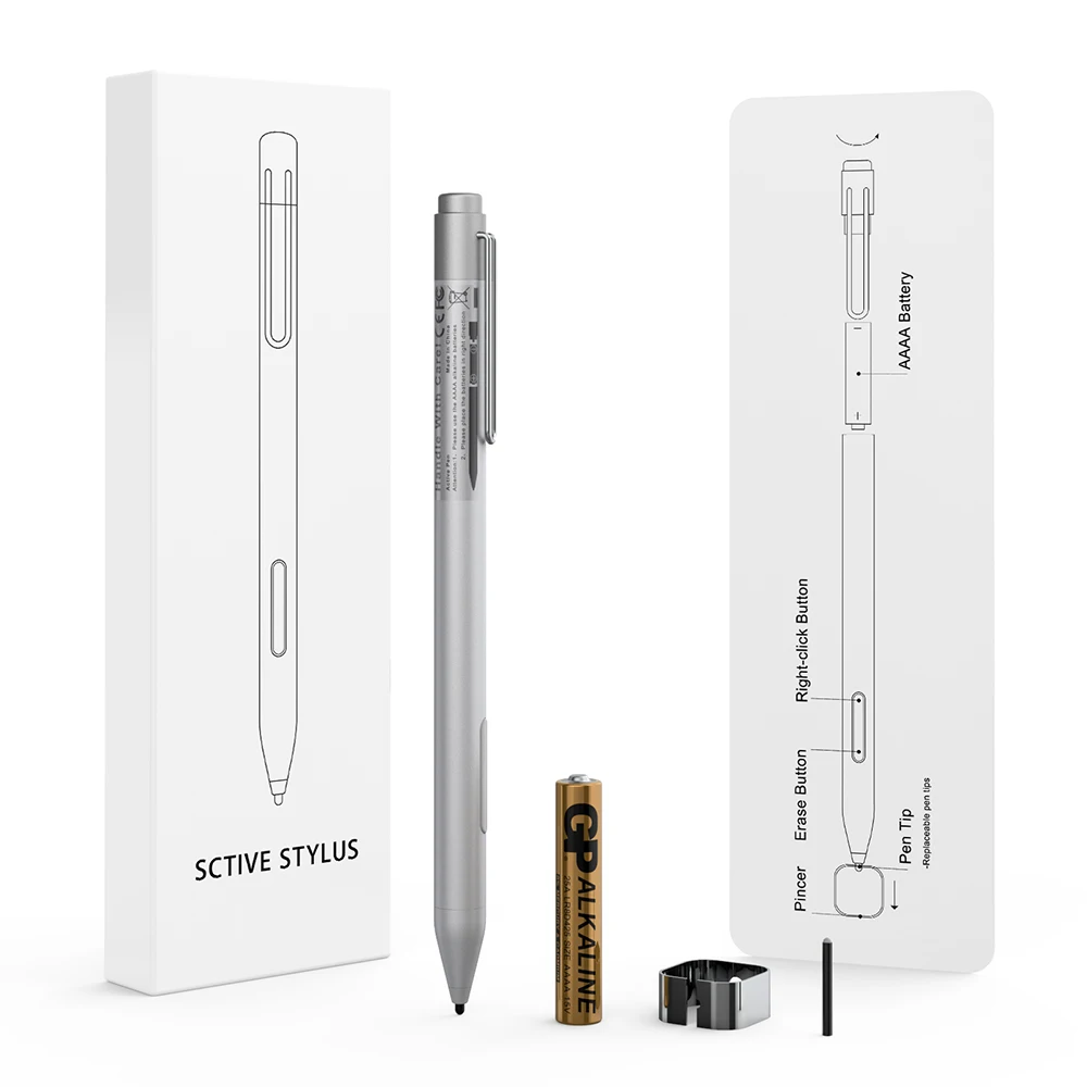 Microsoft Pen for Surface Pro Go Сертифицированный активный стилус с чувствительностью к давлению 1024 отклонением от