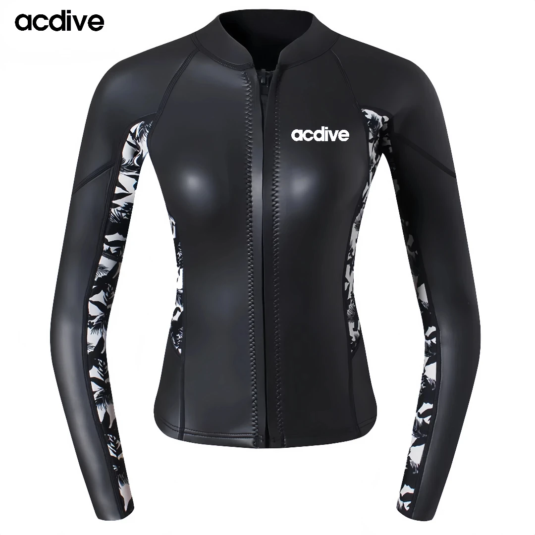 Manufacturer Customized 2mm Ultra Stretchy Neoprene Women Surfing Snorkeling Diving Aqua Sports Jacket