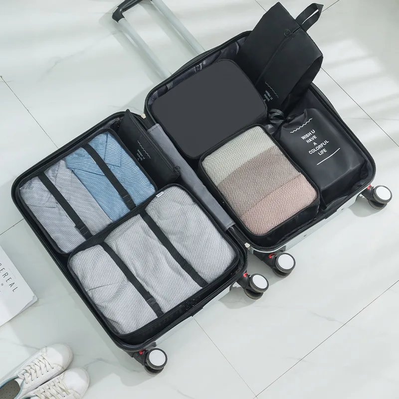 Twill Seven Piece Set Business Travel Luggage Clothing Sorting and Sorting Storage Bag Manufacturer Wholesale