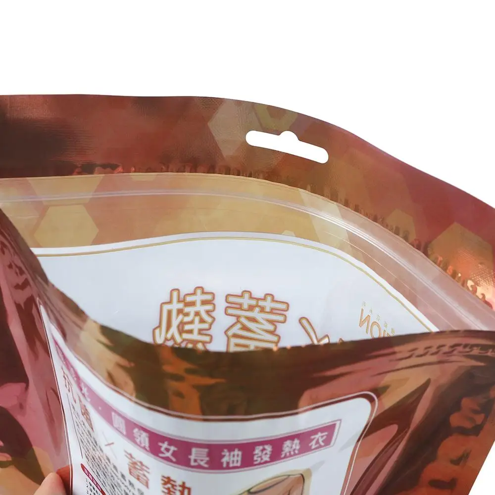 VMPET Custom Printed Plastic Poly Ziplock Bags for Clothing Packaging of T-Shirts Underwear Socks with Handle Packaging