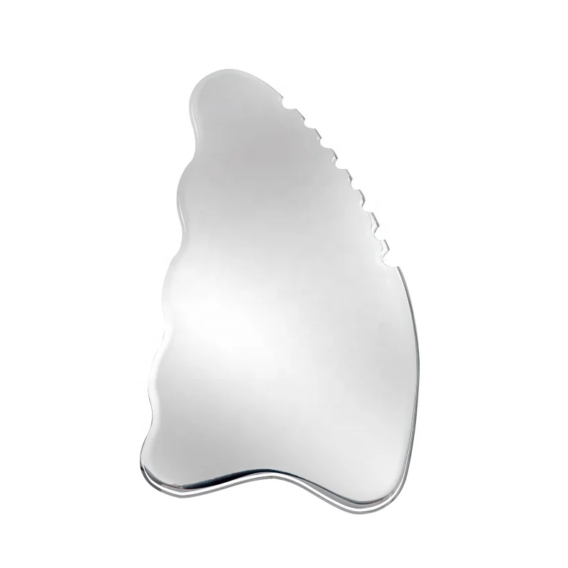 customized logo Medical Gua Sha Massage Tool 304 Stainless Steel Gua Sha With Ridges