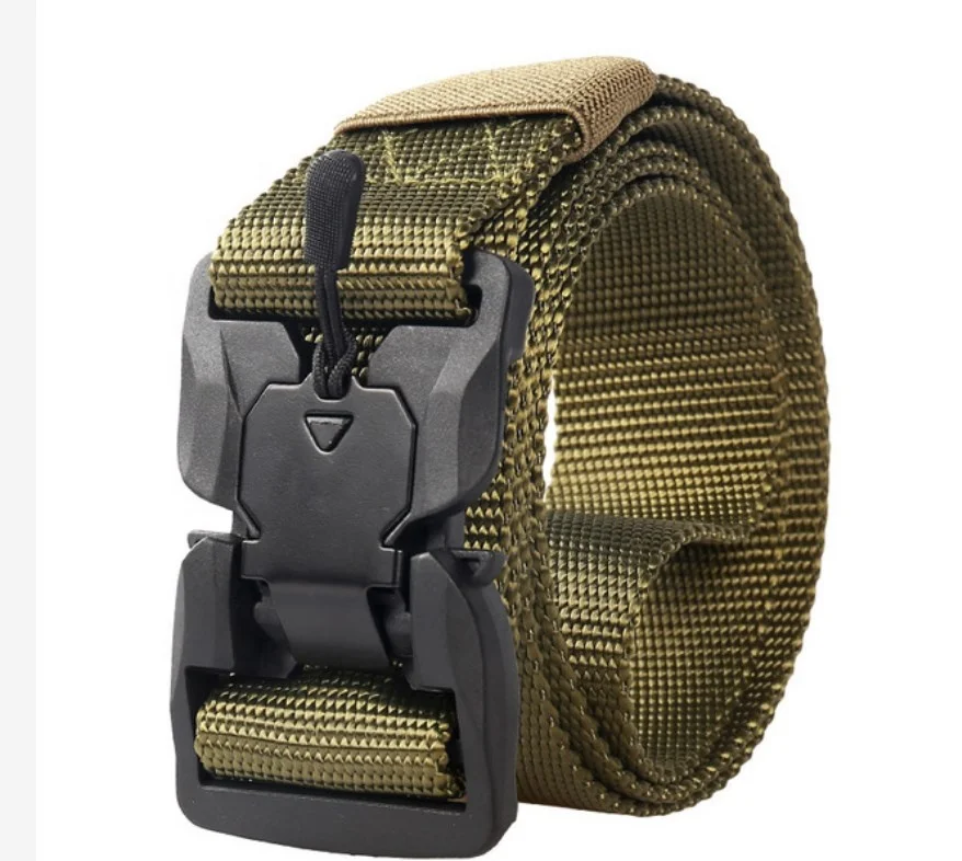 Hot selling Men magnet function buckle belts quick release nylon tactical belt for in stock