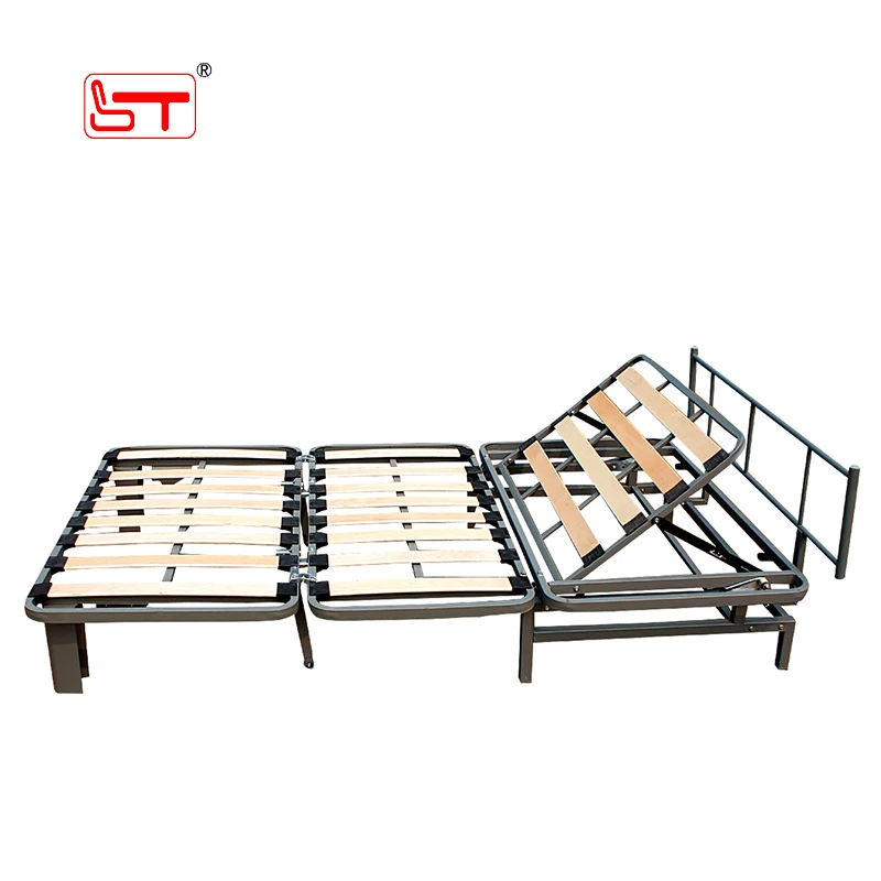 Queen size metal slatted sofa bed mechanism, 3 fold sofa bed frame