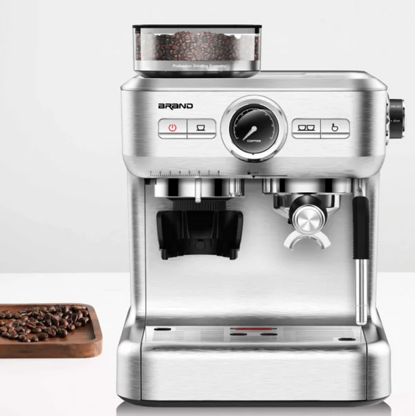 High-end  home use electric espresso coffee maker machine with steamer grinder machine