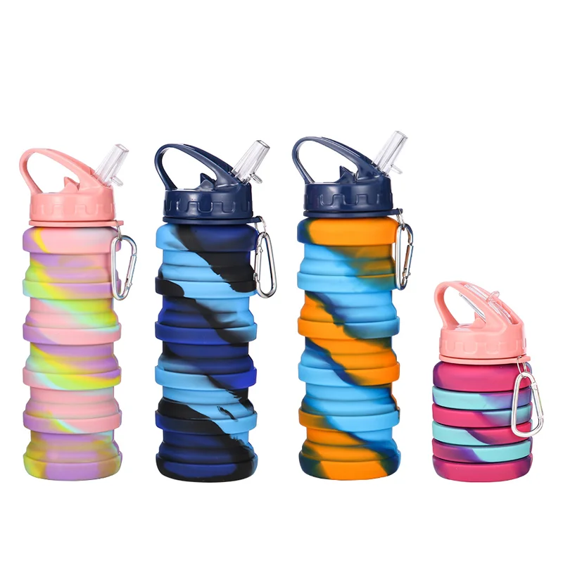 Factory price direct sale of silicone folding water bottles can be customized color silicone material water bottles