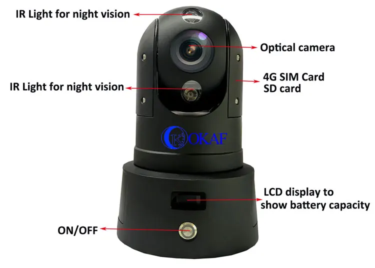 Outdoor Smart WIFI/4G HD Portable IP PTZ  Surveillance Dome Camera CCTV Rapid Deployment PTZ Camera With Battery