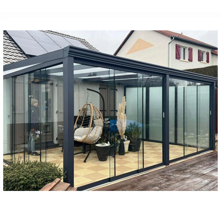 Garden house Sun garden room Aluminium Winter garden Conservatory with glass sliding wall