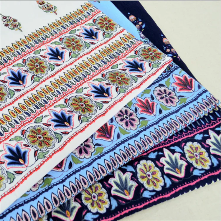 Hot sale 30*30 68*68 Printed 100% Spun Rayon Fabric in stock