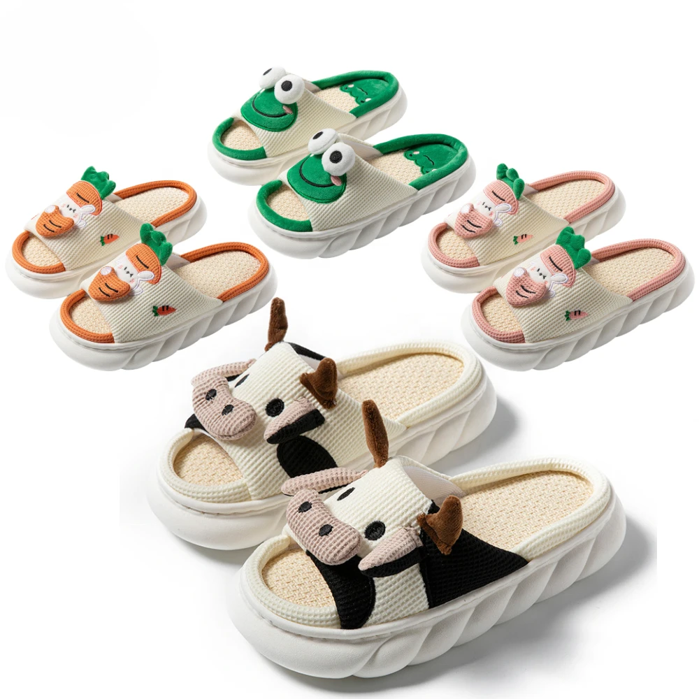 Cows Four Seasons Opening PVC Bottom Summer Sandals and Slippers Cow slipper