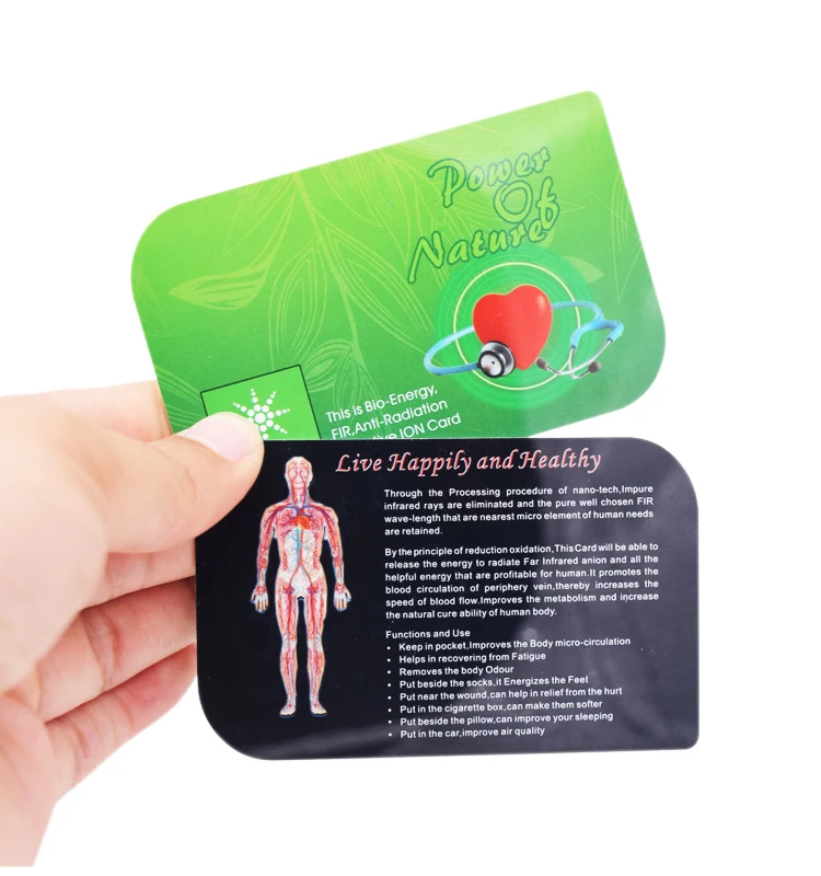 85*54mm Nano PVC energy scalar health care magnetic products card quantum ion cards