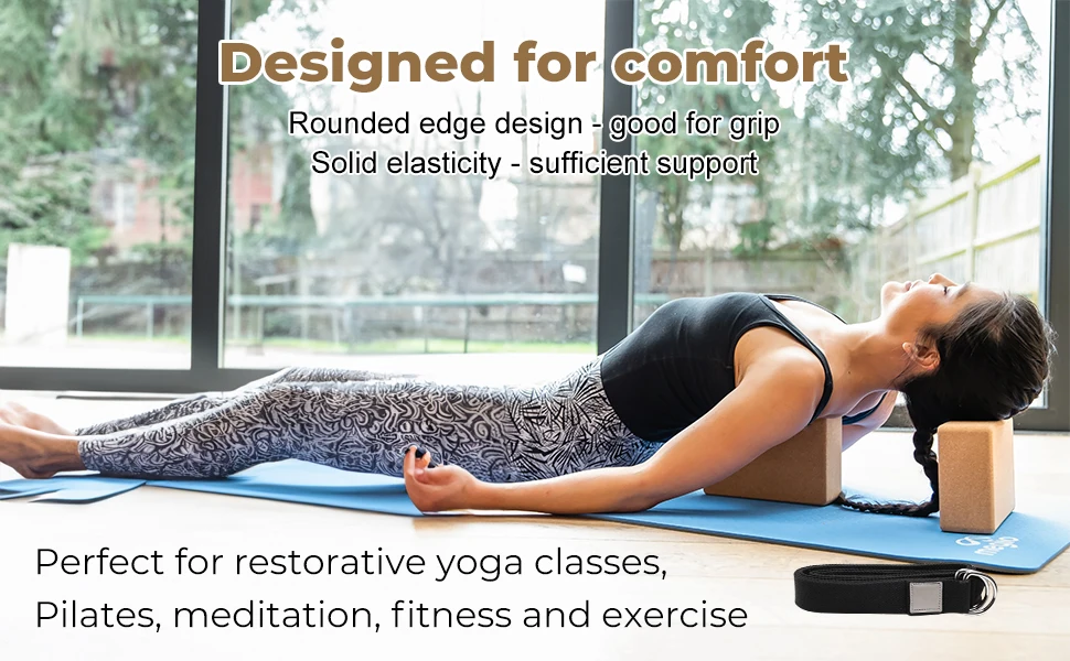 9x6x4 Inch Portugal Natural Cork Brick 2 Pack Set Cork Yoga Blocks Moisture-Proof Yoga Equipment For Women