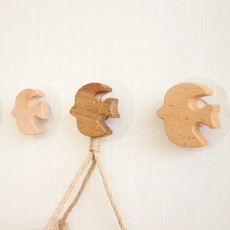 Solid Wood Living Room Wardrobe Clothes Hidden Wall Hooks Punch off Hook