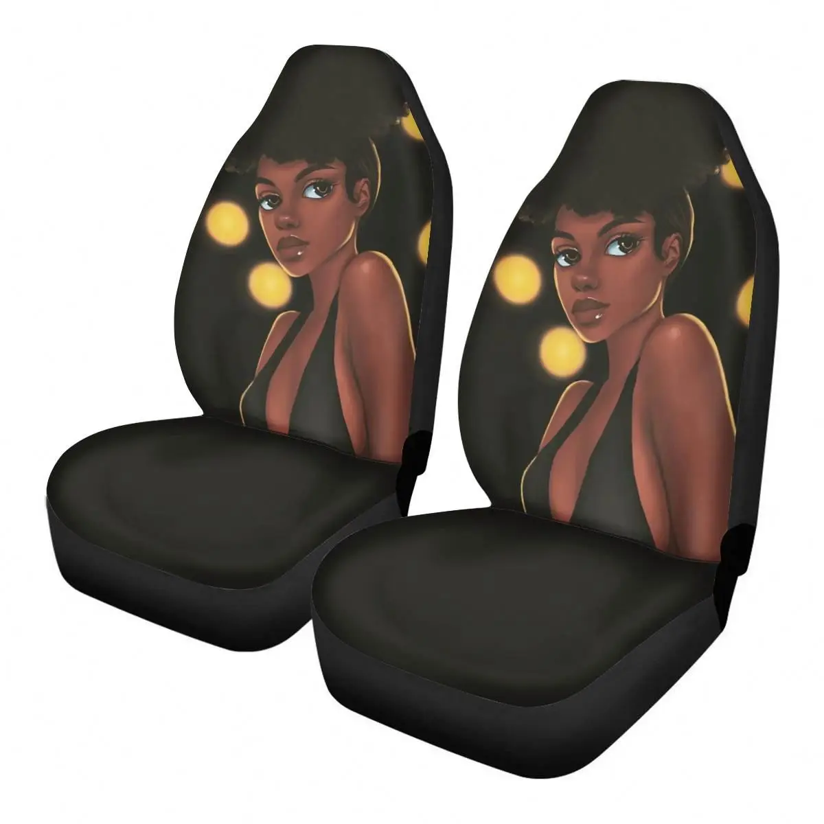 New Design Seat Cushion Cover Foldable Seat Custom Pattern Black African Girl Print Cushion Fashion Car Seat Covers