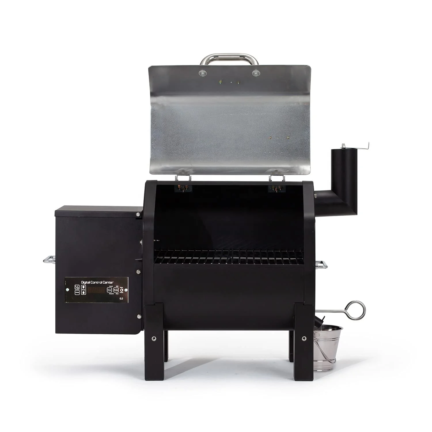 ODM OEM Electric WiFi Control Foldable Portable Wood Pellet Tailgating Grill with Meat Probe Black