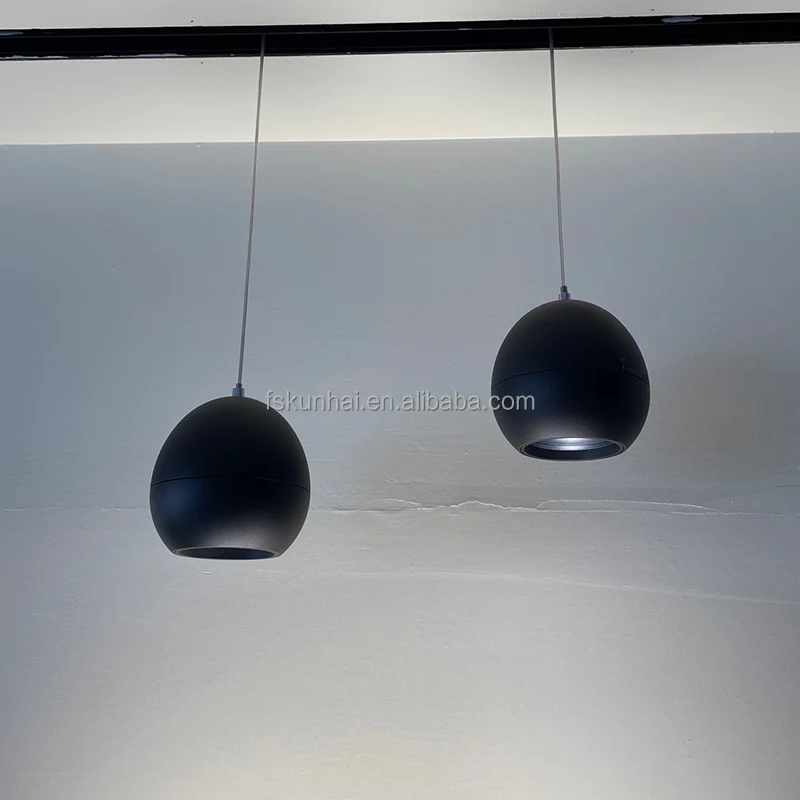 Aluminum chandelier with adjustable focal moment spotlights installed by LED suspension line KH-HJ-TJDY