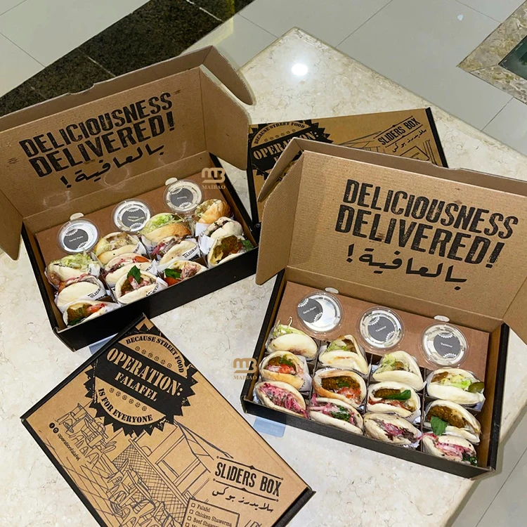 Оптовая продажа упаковка Донер для кебаба сэндвич-бургер коробка доставки на заказ еды вынос упаковки шаурмы