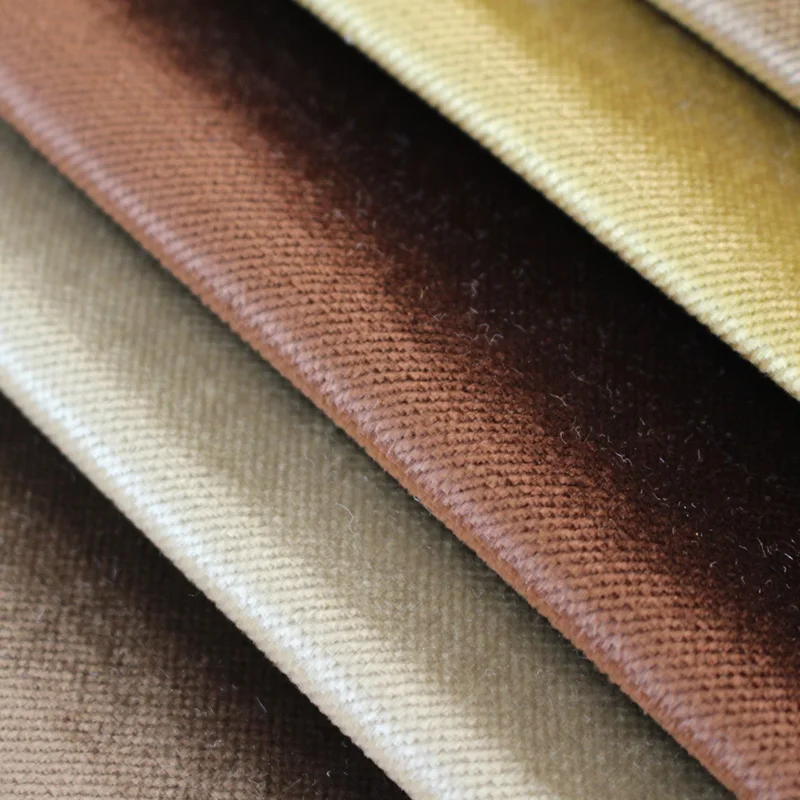 Factory Wholesale Cutting Velvet Cushion Fabric Bright Color 100 Polyester Knitted China Upholstery Fabrics