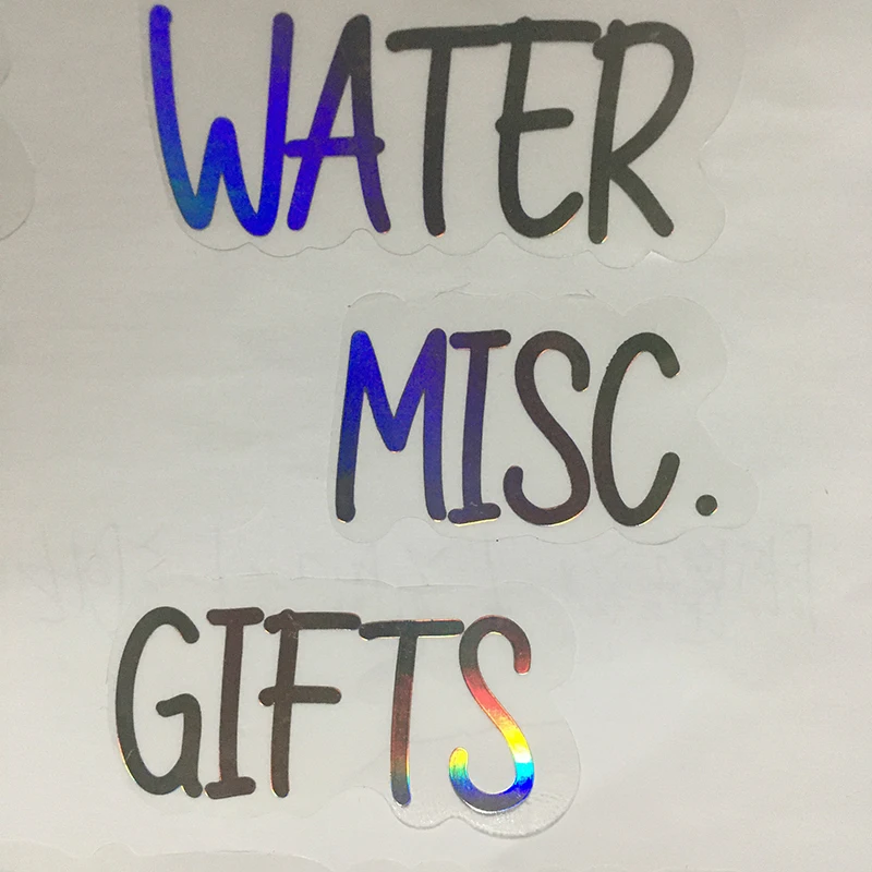 Customized reflection rainbow Holographic laser clear  decal sticker   sheet