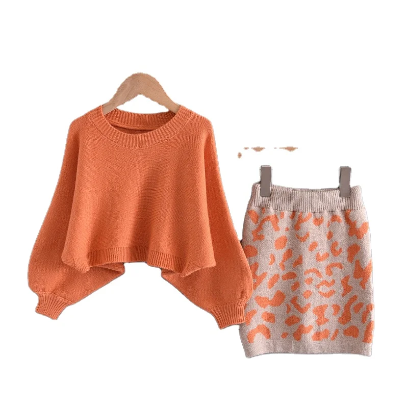 Hot Selling Winter Sweater Knit Cotton Cardigan Set Soft Girl Knitted Sweater Skirt Set Organic Baby Girls Clothing Set