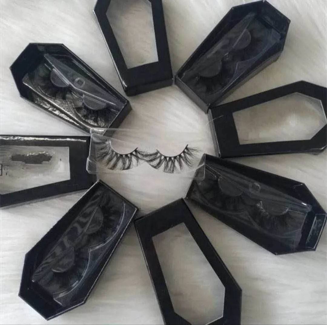 
New coffin lash boxes 3d wholesale vendor 25mm mink lashes halloween coffin shape eyelash box 