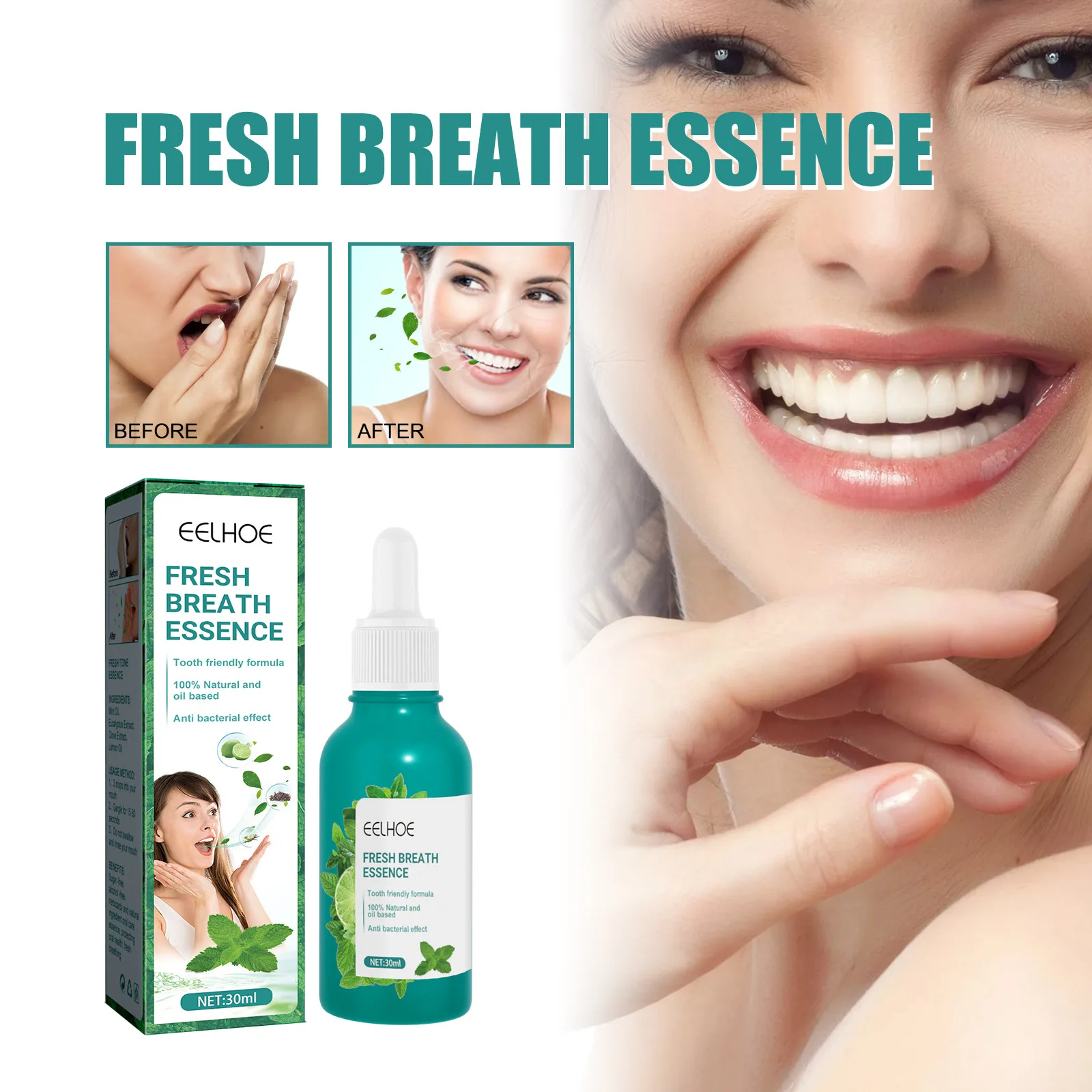 EELHOE High quality Fresh Breath Essence Cleans Bad Breath and Leaves Mint Scent Fresh Breath Essence