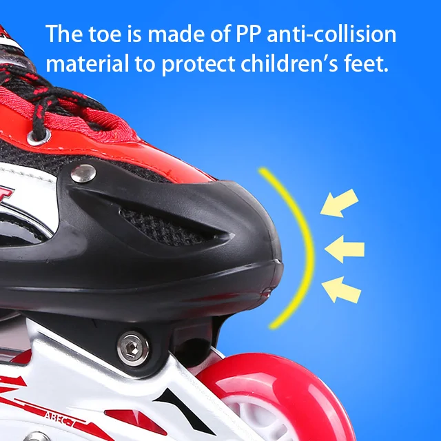 Children skates beginner adjustable PVC wheels green pink red color inline roller skates shoes