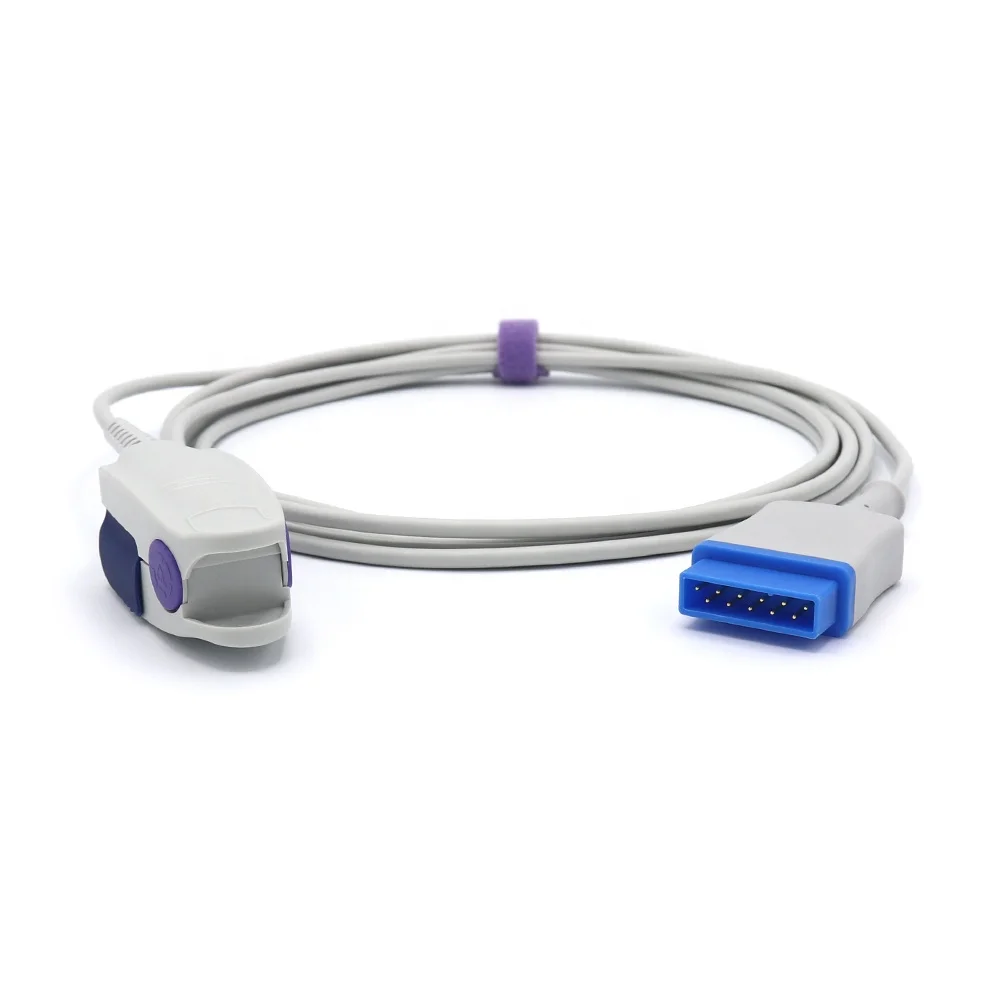 GE-Marquette Spo2 Sensor, Adult finger clip, 3 m, 11 pin, NE Tech, Dash 2000/3000/4000