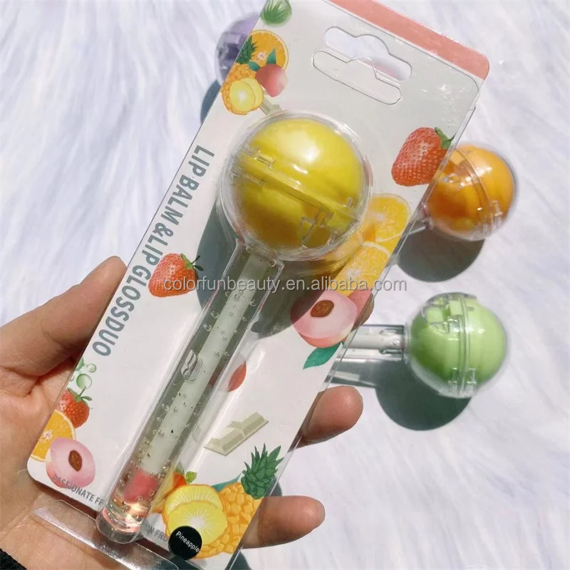 High Quality wholesale lipgloss gloss Luxury Cute Lollipop Lip Gloss Christmas Gift Lip Balm Liptint With Paste Colorful Jewelry