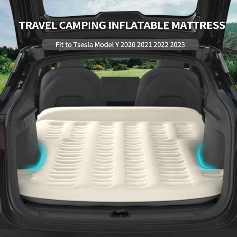 Anjuny Car Air Mattress Inflatable Camping Travel Sleeping Bed Pad Modely Foldable Car Tesla Mattress