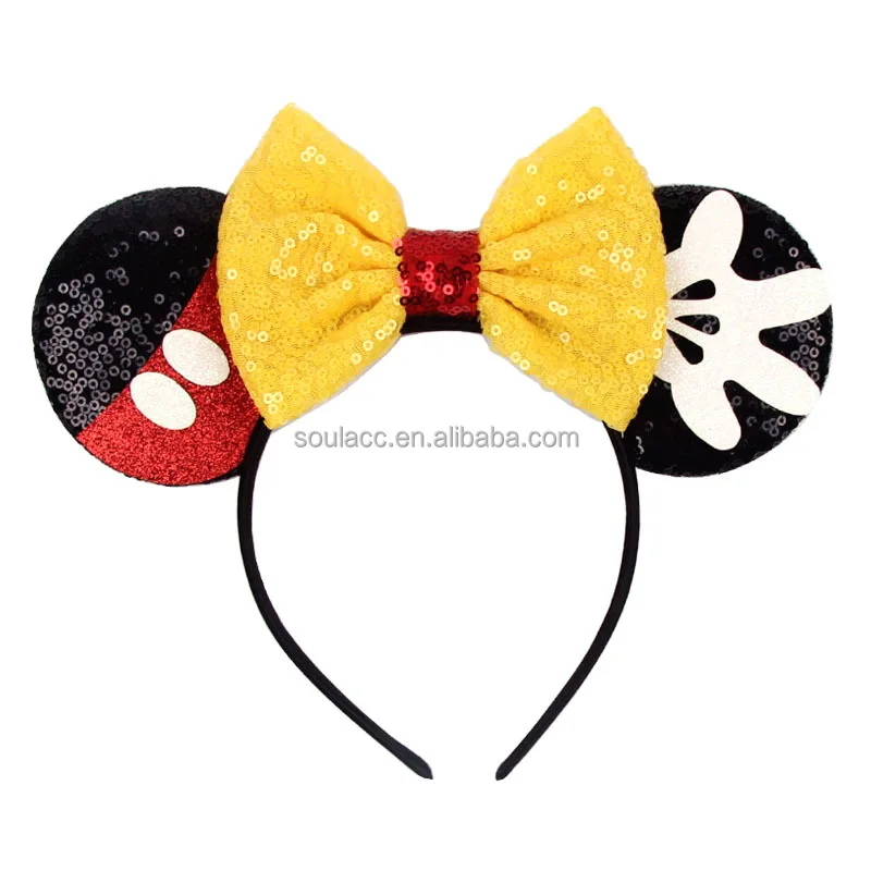 Hair Accessories Sequin Sparkly Sewing Ears Headbands for Children