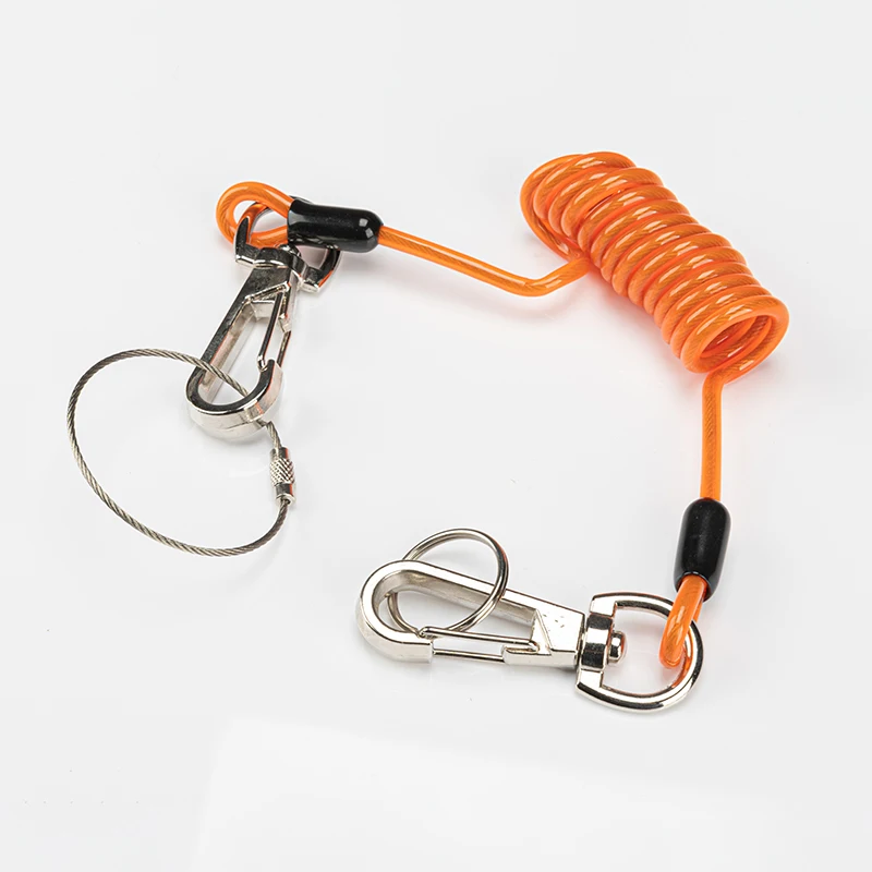 Factory Supply Various Size Coiled High Elastic Inner Steel Cable Safety Cable Support Tool Lanyard Lanyard Safety Rope