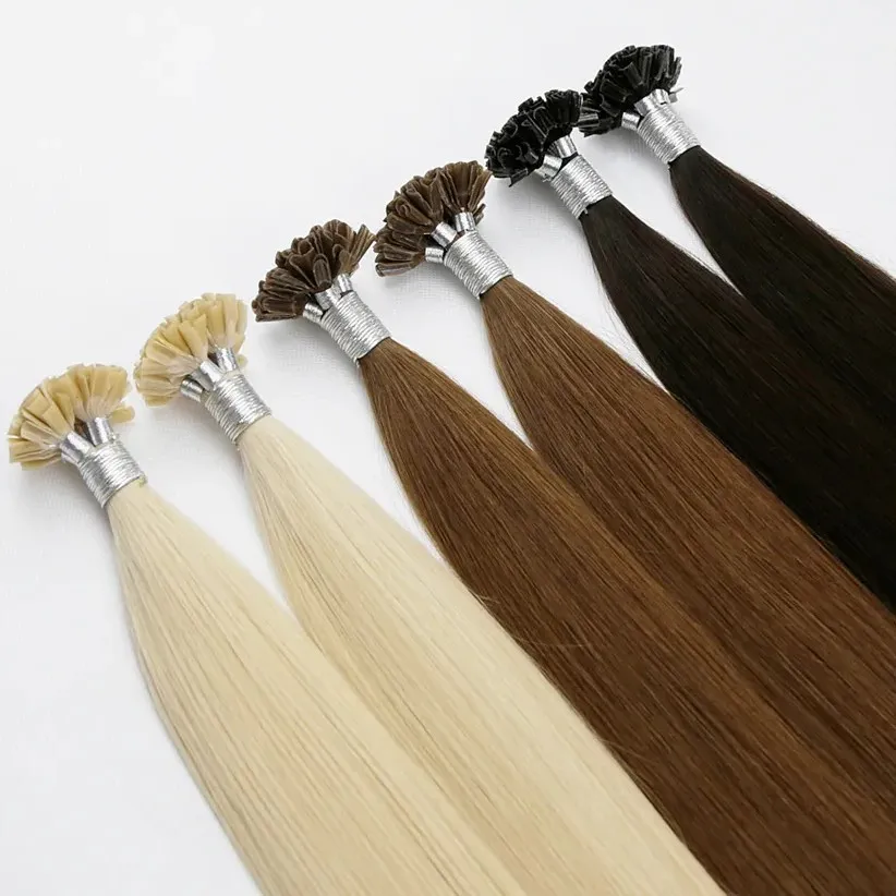 Premium Quality  K Tip Hair Extensions 100% European Remy Real Human Hair U Nail Tip Hair Extensions