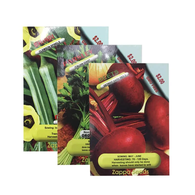 High Quality Customized Zipper Bag Aluminum Foil Organic Chia Seeds Bags Stand Up Pouch for Plant Seed