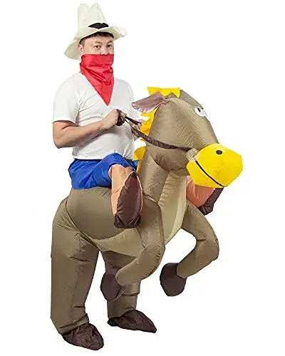 Wholesale 210T Free Size Walking Riding donkey Inflatable Costume suit