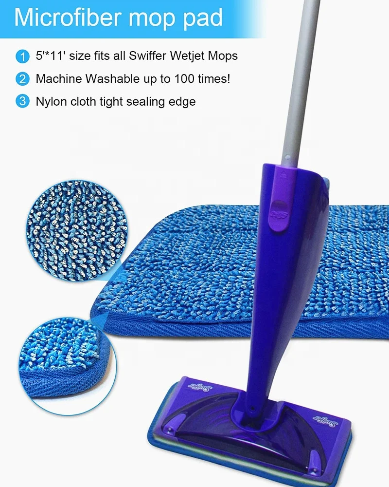 Hot Selling Washable Microfiber Mop Pad for  Swiffer Wet Jet Replaceable Floor Cleaning Mop Pad Refills