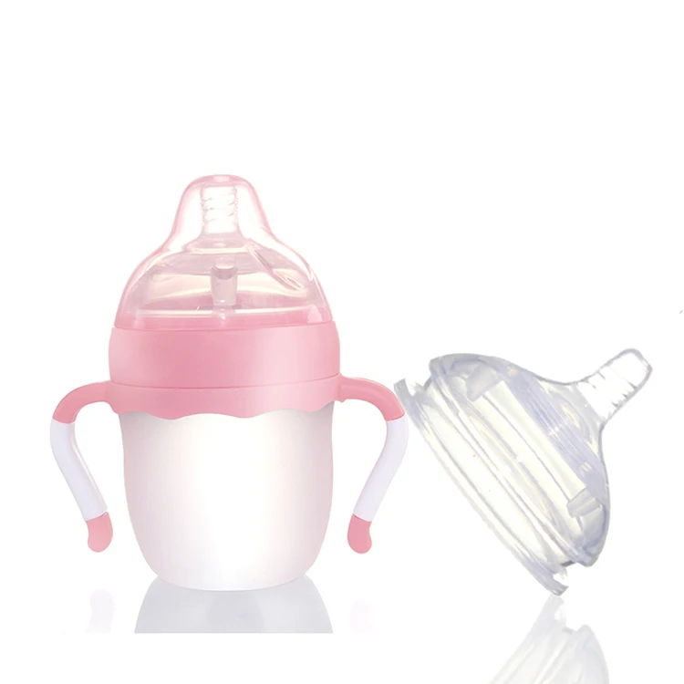 Bpa Free Explosion-Proof  Anti-Scalding Newborn Wide Neck Silicone Baby Bottle