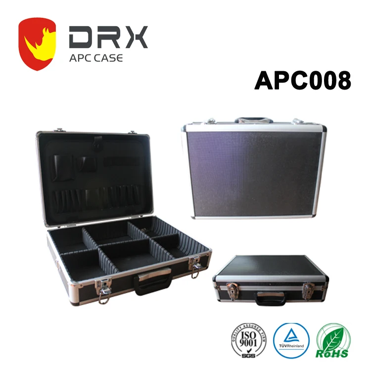 APC008 China Manufacturer Size Customization Hard Aluminum Combination Lock Tool Case Briefcase Aluminum Carrying Case