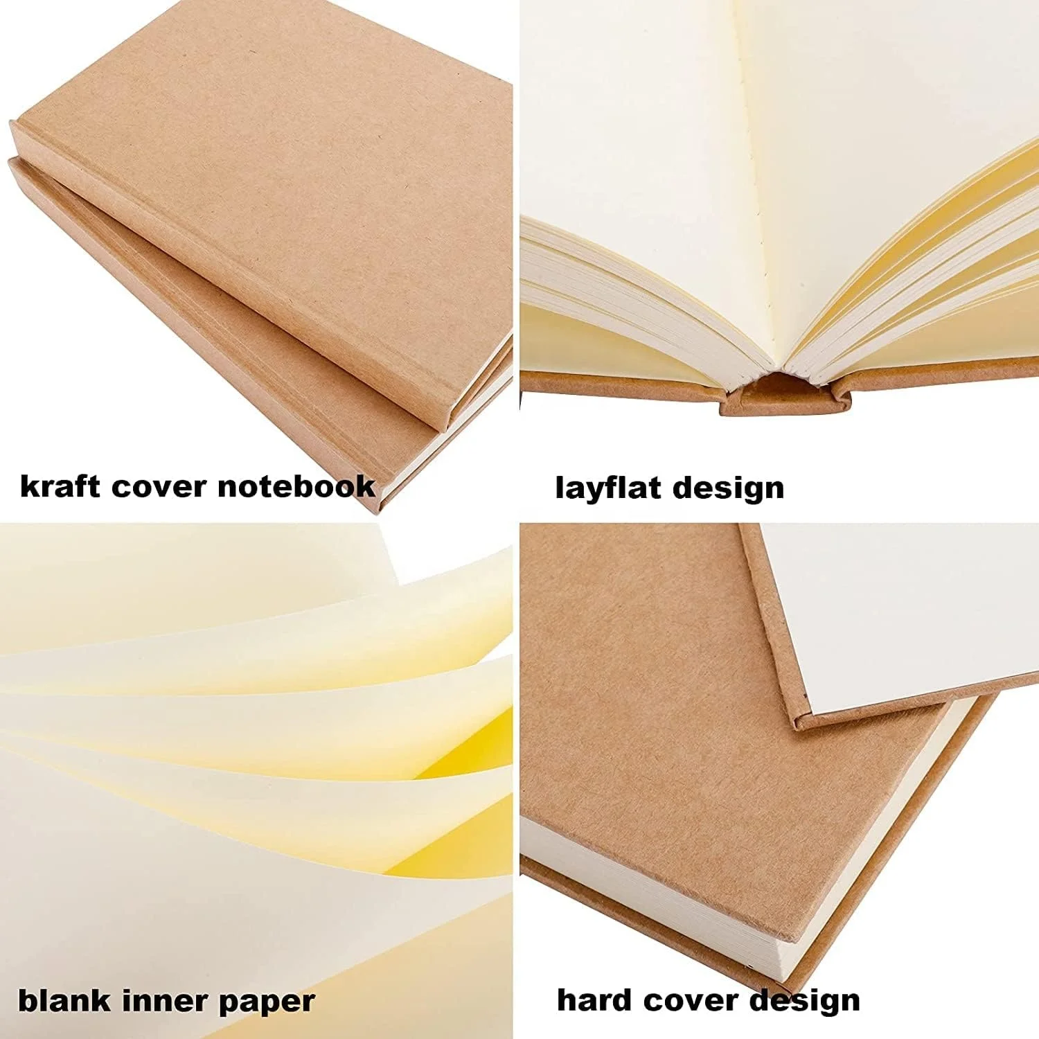 Blank A5 Notebook Bulk Journal Student Sketch Book 100gsm Hardcover Kraft Unlined Sketchbook For Office School Travelers Gifts